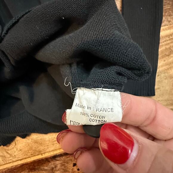 Longchamp Women's Black V-Neck Long Sleeves Button Front Cardigan Sweater Size M - Picture 7 of 9